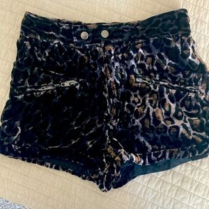 Free People Simone by Katie Nehra purple leopard shorts XS